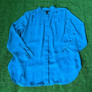 International Concepts INC langärmliges Hemd mit Knopfleiste und Mandarinkragen Größe 4 - Bild 1 von 10