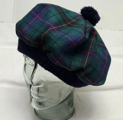 Boina/sombrero vintage Ingles Buchan/Davidson tartán/lana a cuadros Tam Pom-Pom Escocia Foto 1 de 4