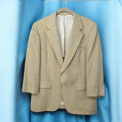 Blazer Abrigo Deportivo De Colección Hart Schaffner & Marx Dos Botones Beige Mezcla de Lino Para Hombres 40 Foto 1 de 4
