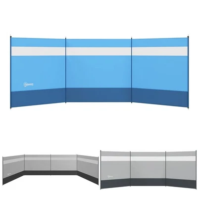 Windschutz faltbar Camping Sichtschutz mit Heringen Seilen Windfang Zaun - Bild 1 von 4