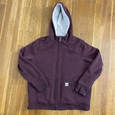 Chaqueta con Capucha Carhartt Para Mujer Grande Granate Clarksburg Sherpa Forrada con Cremallera 102787 Foto 1 de 4