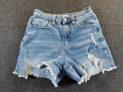 Love Fire Juniors Denim Cut Off Shorts Size 5 distressed light wash -1046 - Image 1 of 4