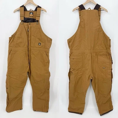 Mono con tirantes aislado Berne 3XL marrón forrado de pato ropa de trabajo resistente utilitario granja Foto 1 de 4