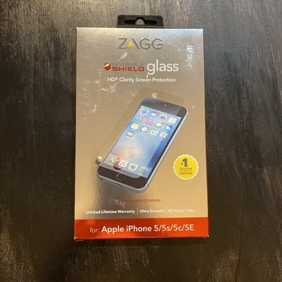 NEW SEALED - ZAGG INVISIBLE SHIELD GLASS SCREEN PROTECTION FOR iPHONE 5/5s/5c/SE - Image 1 of 4