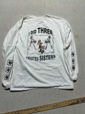 Camisa blanca manga larga motociclista vintage Y2K I did tres hermanas retorcidas talla grande Foto 1 de 4