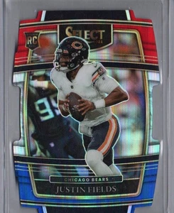 2021 Panini Select #50 Justin Fields Red and Blue Prizm Die Cut - Picture 1 of 2