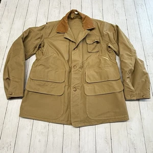 Vtg Red Head Jacket Squaltex Field Coat Canvas Hunting Mens 42L Beige Game Pouch - Picture 1 of 14