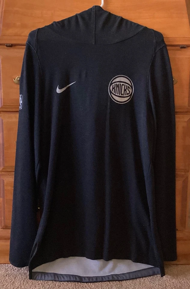 Moletom com capuz autêntico NBA New York KNICKS Nike DriFIT CINZA prática MÉDIO - Imagem 1 de 1