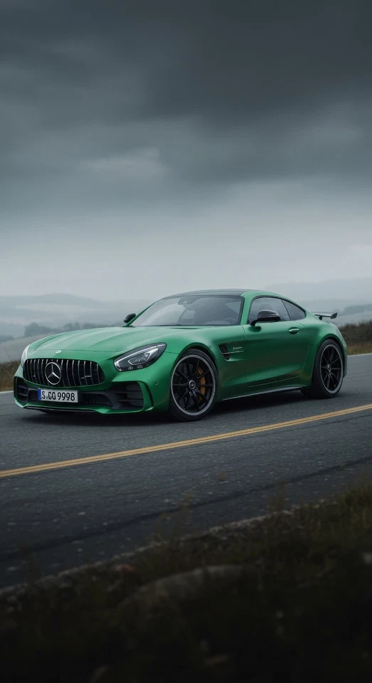 Green Mercedes-AMG GT super car poster A3 size 29.7x42cm Semi-Gloss poster only - Image 1 of 1