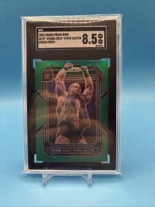 2023 Panini Prizm WWE Stone Cold Steve Austin Green Prizm SGC 8.5 - Picture 1 of 2