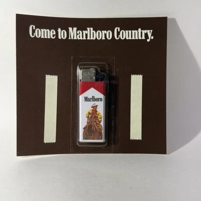New NOS 1985 Vintage Cowboy  Marlboro Man Slim Cigarette Lighter - Image 1 of 4
