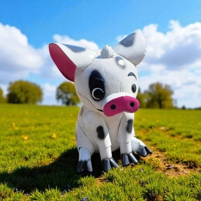 Arte en Metal Artesanal Cerdo Pua Blanco y Negro Patio-Jardín Decoraciones para el Hogar Foto 1 de 4