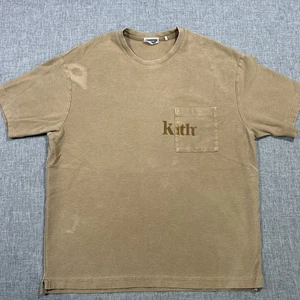 Kith Quinn T-Shirt Herren Gr. Medium braun distressed Streetwear Tasche *lesen* - Bild 1 von 13