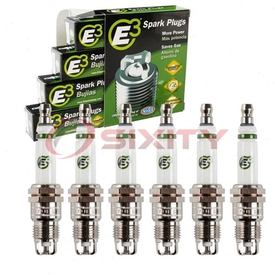 6 pc E3 Spark Plugs for 1980-1983 Oldsmobile Cutlass Cruiser 3.8L V6 bp - Image 1 of 4
