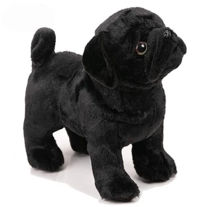 Black Pug Dog Plush Doll 12 inches Stuffed Animals Toy Kids Christmas Gifts - Picture 1 of 5