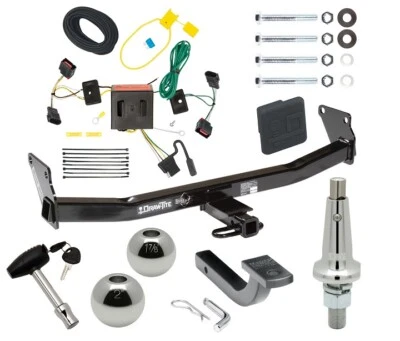 Trailer Tow Hitch For 08-17 Jeep Patriot w/ Wiring 2" + 1-7/8" Ball Lock Cover Foto 1 de 4