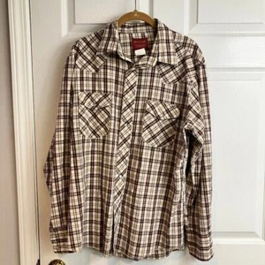 Rustler Retro Pearl Snap Western Shirt X-Long Tails Mens Size M Vintage 80s 90s  - Picture 1 of 7