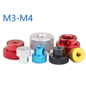 Tuercas para pulgar arrugadas de aleación de aluminio Through Hole M3 M4 empuñadura de mano perillas tuerca alta - Imagen 1 de 9