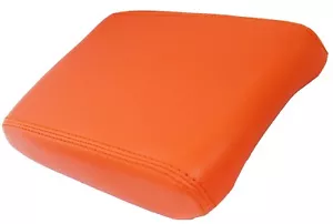 Fits 08-14 Dodge Challenger Real Leather Center Console Lid Armrest Cover Orange - Foto 1 di 6