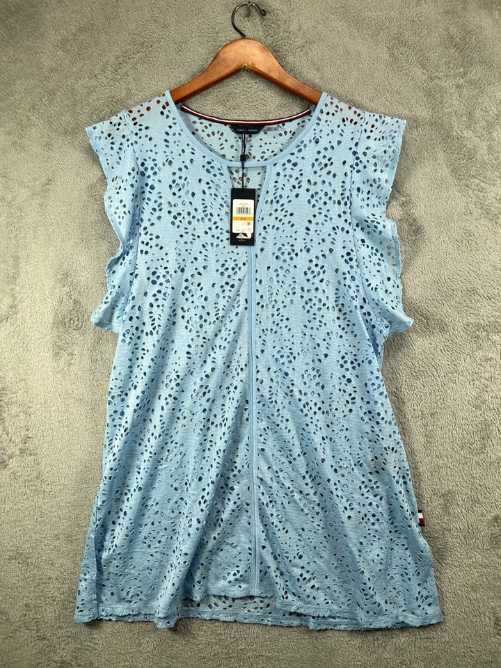 Tommy Hilfiger плавать прикрыть платье новый с Ярлыками $78 женщин маленький синий отверстие трепетание - Изображение 1 из 4