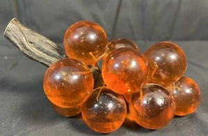 Vintage MCM Orange Bernstein Honig große Plexiglas Trauben - Bild 1 von 5