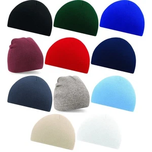 Unisex Erwachsene Beechfield Original Pull On doppellagig Strick Thermo Beanie Mütze - Bild 1 von 21