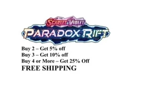 Pokemon: PARADOX RIFT - Pick Your Own Card - HOLO RARE / REVERSE HOLO - Picture 1 of 28