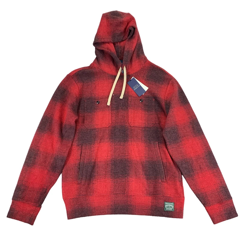 Ralph Lauren Polo Country Red Plaid Check Pullover Hoodie Size Small S **