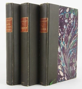 Three Jules Michelet Books in Matching HC Bindings 1845-1860 La Femme, L'Amour - Picture 1 of 15