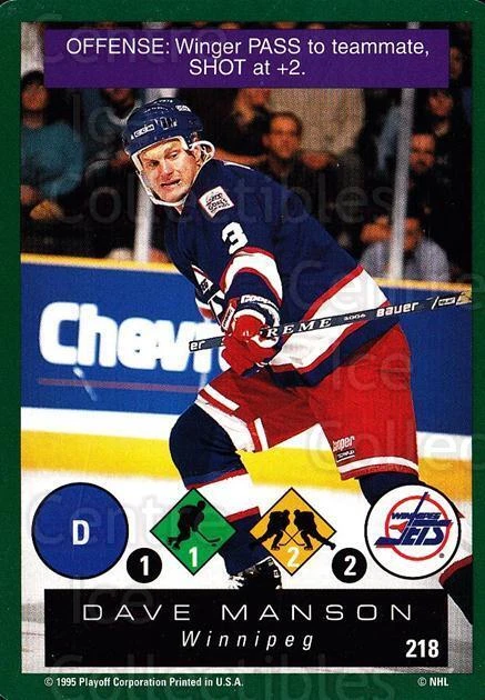 1995-96 Playoff One on One #218 Dave Manson - Image 1 of 1