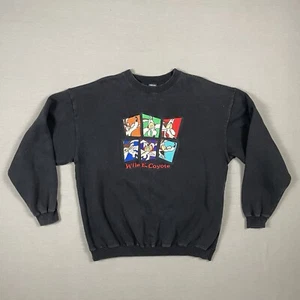 VTG Looney Tunes Wile E Coyote Sweatshirt Men Large Embroidered Studio Store 90s - Picture 1 of 9