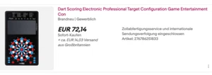 Dart Scoring Electronic Professional Target Configuration Game Entertainment Con - Bild 1 von 7