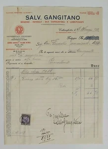 10569 31/crt - fattura gangitano benzine petrolii miniera caltanissetta - Picture 1 of 3