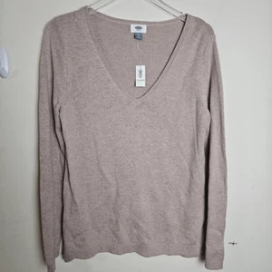 Old Navy Classic V-Neck Sweater for Womens NWT MAUVEY STAR Neutral Large - Picture 1 of 6