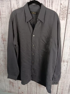 Bugatchi Uomo Shirt Mens L Gray Casual Button Up Long Sleeve  - Picture 1 of 16