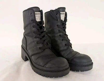 Marc Jacobs Lace Up Chunky Black Leather Combat Boot sz 39.5 / 9.5 - Image 1 of 4