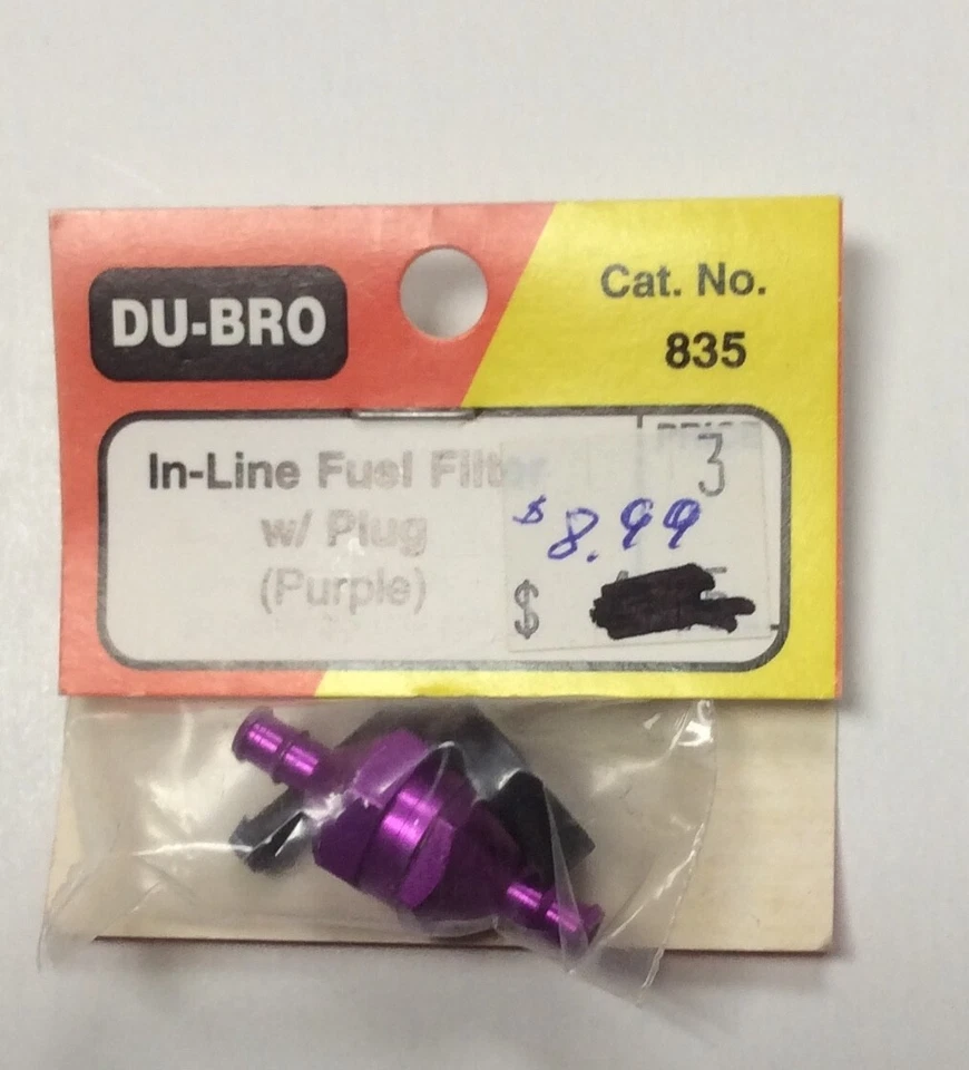 DUBRO In-Line Fuel Filter w/Plug (Purple) #DUB 835 - Image 1 of 1
