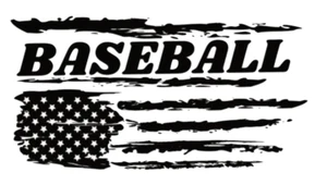 Baseball - Flag - Vinyl Decal Car Window Laptop Bottle Cup Yeti Style Tumblers - Picture 1 of 1