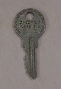 Vintage Chicago Illinois Schloss Vorhängeschloss Schlüssel # 34X Menge 2 - Bild 1 von 2