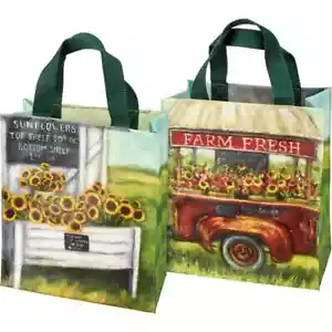 Flowers Farmers Market Daily Reusable Tote Primitives by Kathy Fashion New - Picture 1 of 3