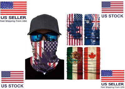 Country Flag Neck Gaiter Bandana Balaclava Face Cover Biker Masks  - Image 1 of 2
