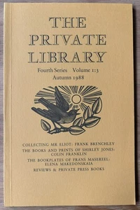 Collecting T S Eliot THE PRIVATE LIBRARY 1988 Frank Brenchley ILLUSTRATED - Imagen 1 de 5