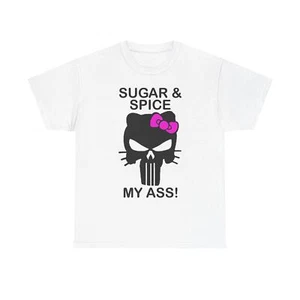 Tee Shirt - Sugar & Spice My Ass Skull With Bow Image - Picture 1 of 53