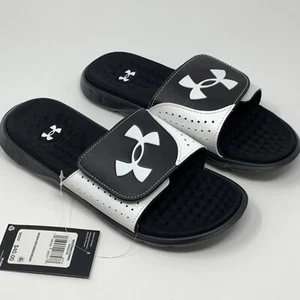 Under Armour Mens Ignite Pro Slide Athletic 3026023-003 - Black/White Size 7 - Picture 1 of 13