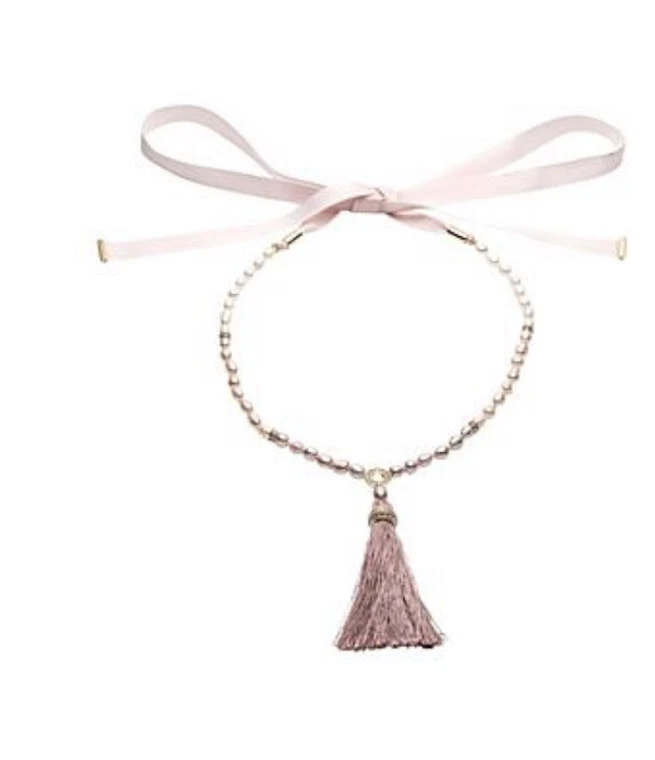 "Collar cinta borla rosa pétalos y perlas de carolee 17""-40"" X581 nuevo con etiquetas" Foto 1 de 1