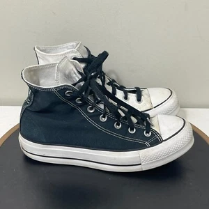 Converse Chuck Taylor All Star High Top Shoes Men 7 Women 9 Black White Canvas - Picture 1 of 12
