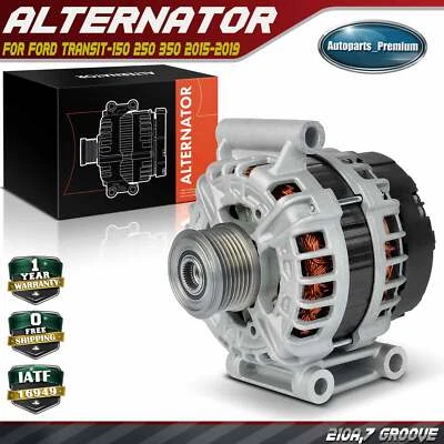 Alternador para Ford Transit-150 250 350 350 HD 2015-2019 210A 12V CW 7 ranuras Foto 1 de 4