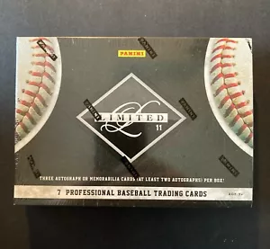 2011 Panini Limited Baseball Scatola Sigillata in Fabbrica - 3 Carte Auto o Memorabilia - Foto 1 di 1