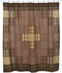 Prescott, Rustic, Bath Decor, Shower Curtain Unlined, 72X72, Brown - Picture 1 of 3