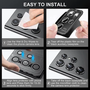 Full Cover Camera Lens Protector Metal For Samsung Galaxy S24/S24 Plus S24 Ultra - Picture 1 of 23